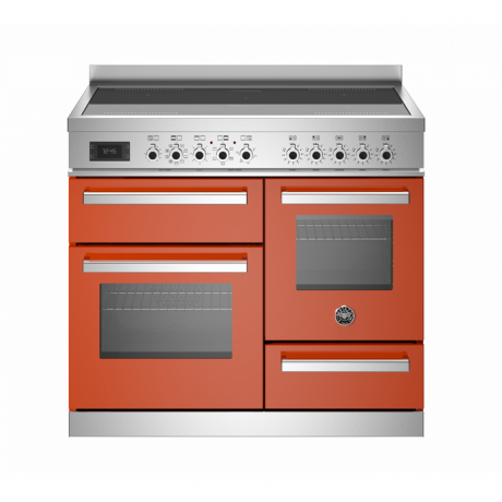 BERTAZZONI PRO10 5I 3E AR T Κουζίνα Ηλεκτρική με 3 Φούρνους και Επαγωγικές Εστίες 100cm Πορτοκαλί
